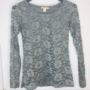 ⬇️ Banana Republic Grey Lace Top